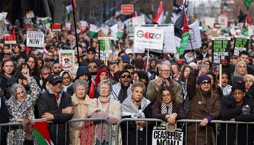 الآلاف يتظاهرون في لندن تضامناً مع غزة