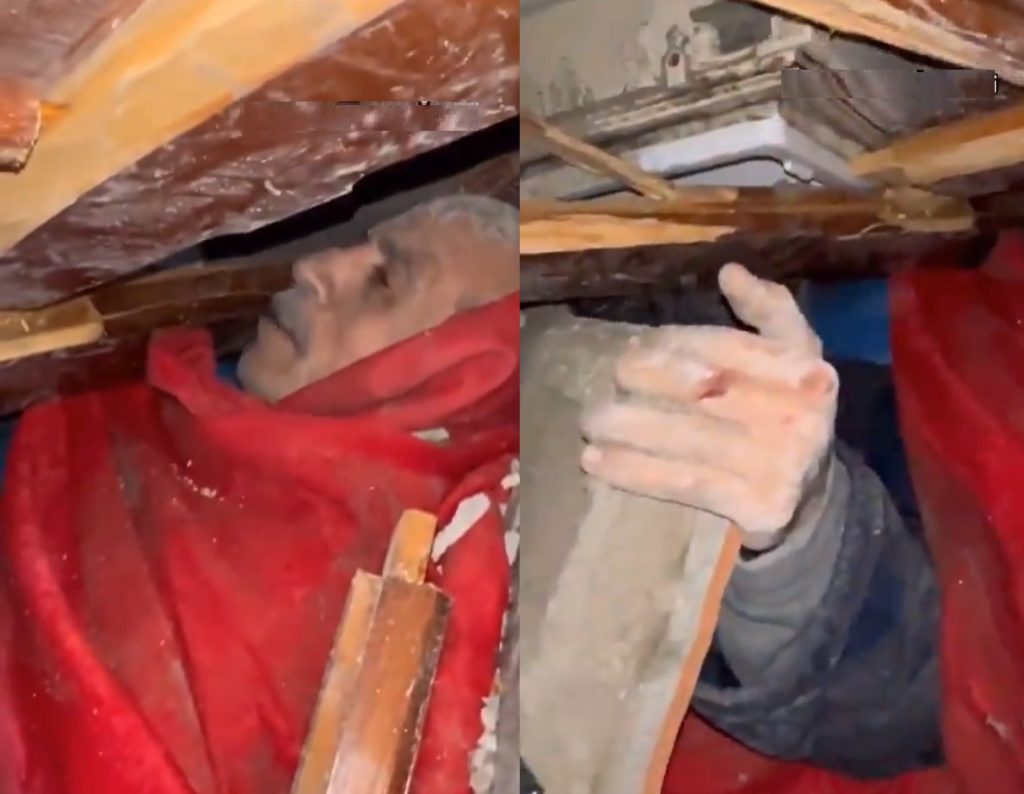 بلسانه فقط .. فلسطيني يحرص على الصلاة رغم أنه محاصر تحت الأنقاض (فيديو) وطن