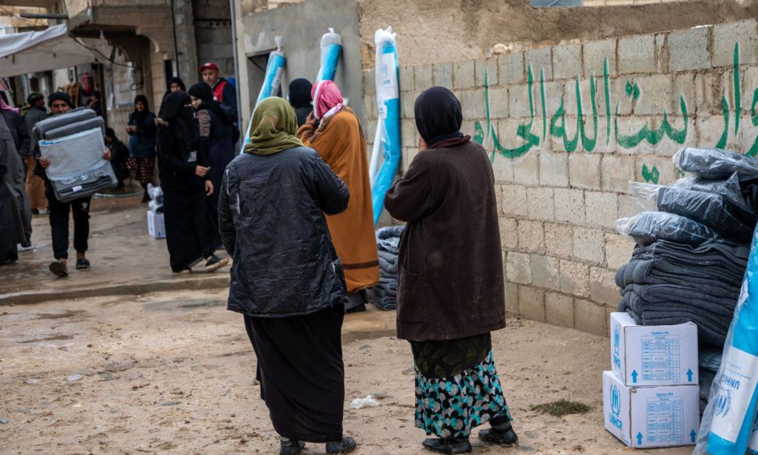 الأمم المتحدة تقدم المساعدات الإنسانية لسكان منطقة دير حافر بريف حلب شمالي سوريا- 19 من شباط 2024 (un in syria)