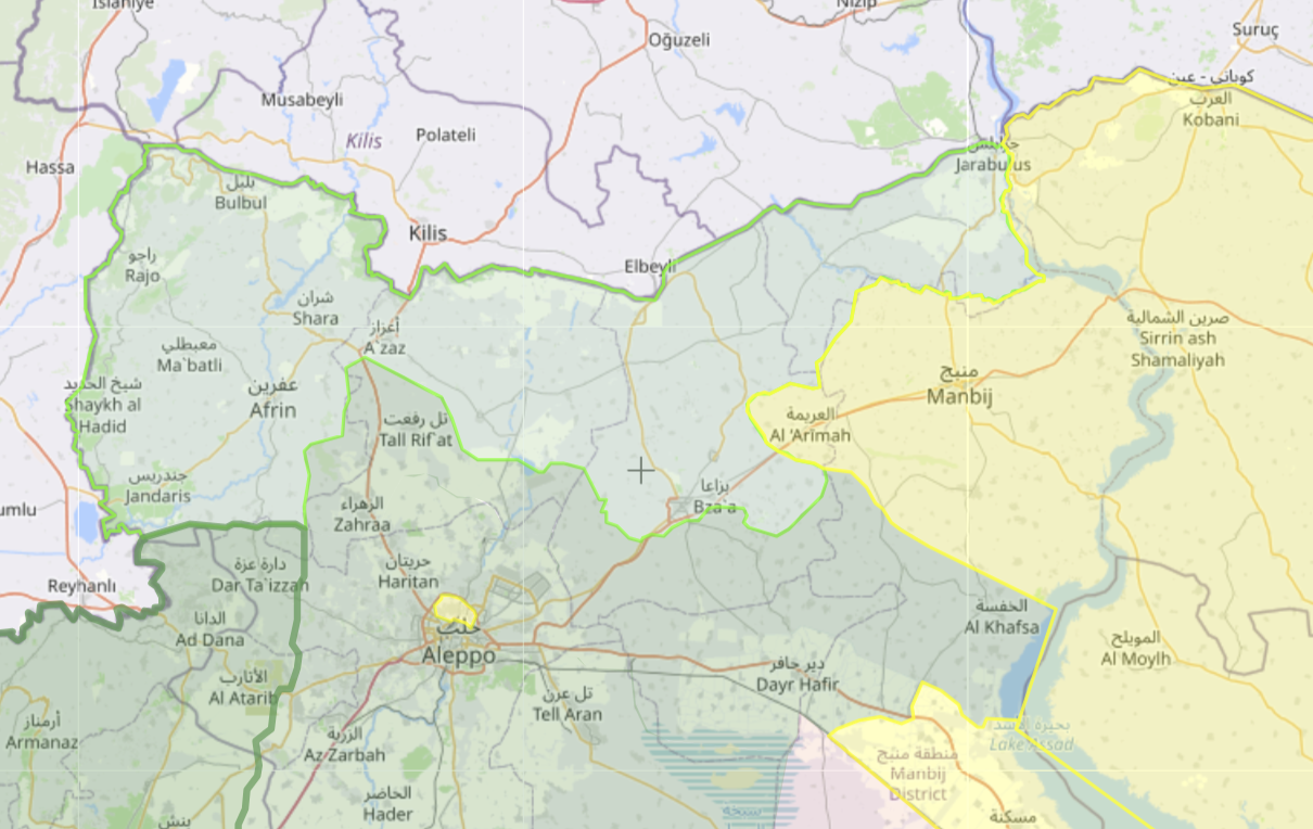 خريطة السيطرة في محافظة حلب شمالي سوريا - 6 كانون الأول 2024 (Syria Liveumap)