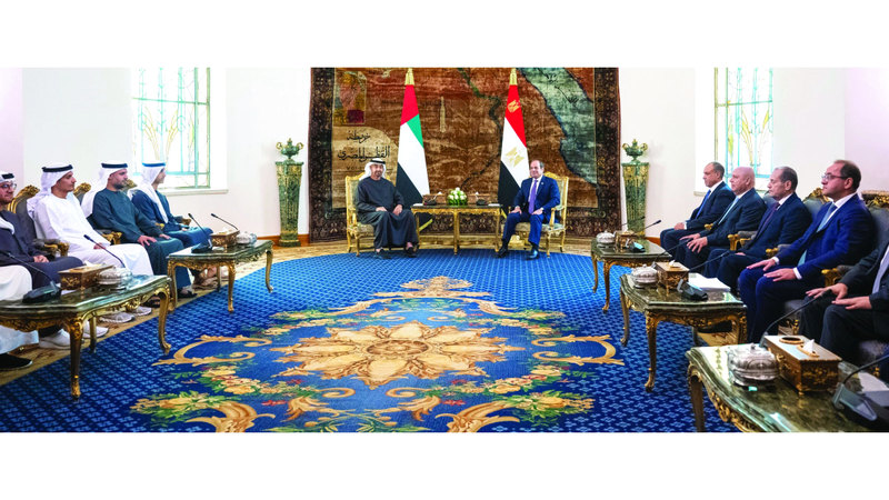 رئيس الدولة والرئيس المصري يؤكدان أن «حل الدولتين» المسار الوحيد لتحقيق السلام والأمن الإقليمي