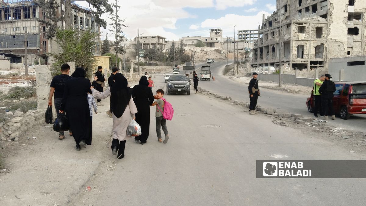 فتح مداخل حي الأشرفية أمام المشاة والسيارات في حلب - 9 تشرين الأول 2025 (/محمد مصطو)