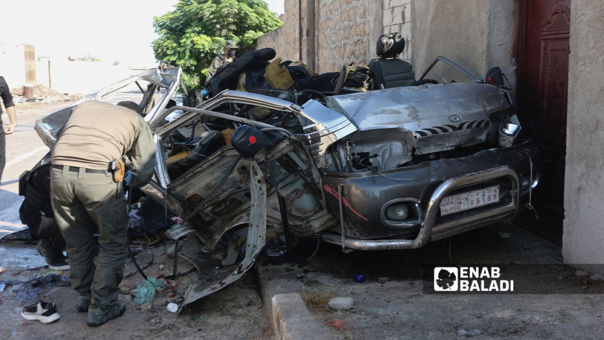 مقتل شخصين بانفجار سيارة في ريف حلب - 22 تشرين الأول 2025 (/ محمد مصطو)