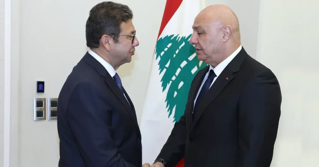 الرئيس اللبناني يستقبل رئيس المخابرات المصرية