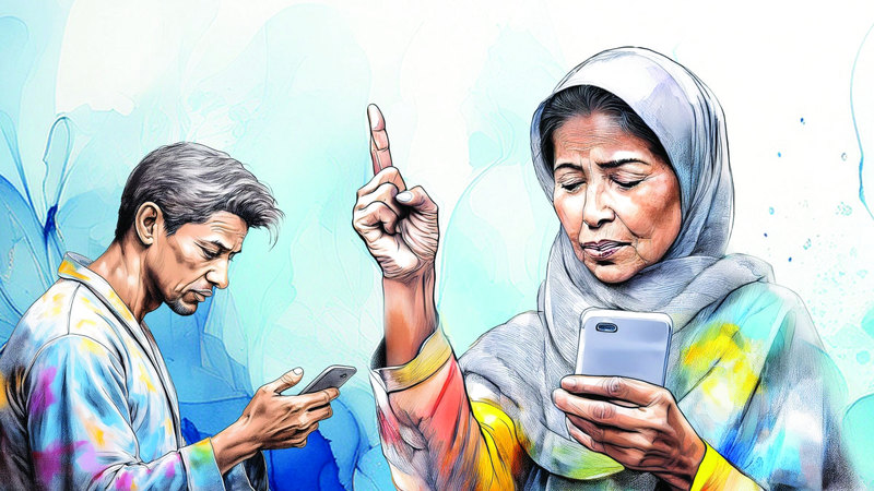 رجل يقود زوجته إلى القضاء.. هددته برسالة «ما برحمك والله»