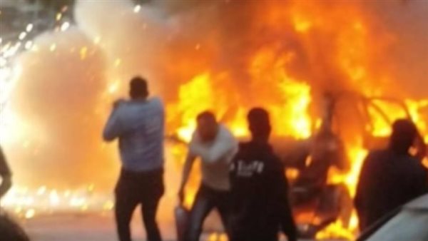 تفحم سيارة ملاكي أثناء صيانتها في حدائق القبة دون وقوع إصابات