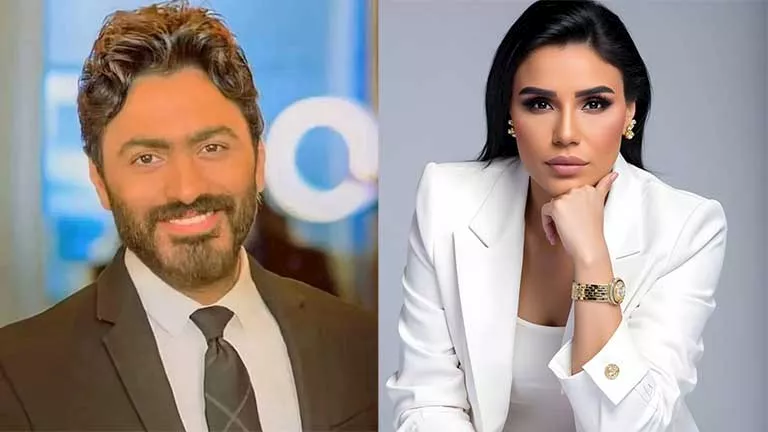 أمينة تطلب الدعاء لـ تامر حسني بعد خضوعه لتدخل جراحي
