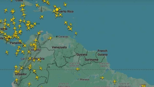 فلايت رادار: خلو المجال الجوي فوق فنزويلا من الطائرات