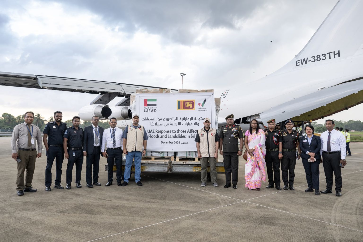 الإمارات ترسل طائرة مساعدات سابعة لدعم متضرري فيضانات سيريلانكا