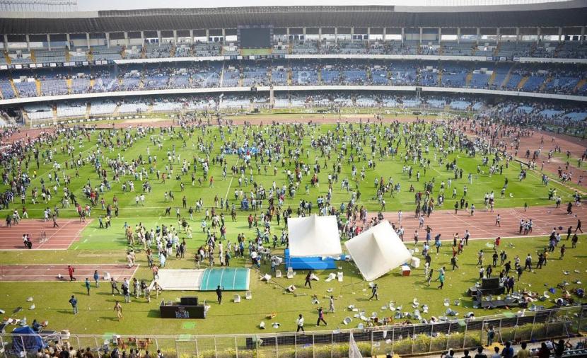 بالفيديو والصور.. فوضى عارمة تُفسد جولة ليونيل ميسي في الهند واعتقال منظم الحدث