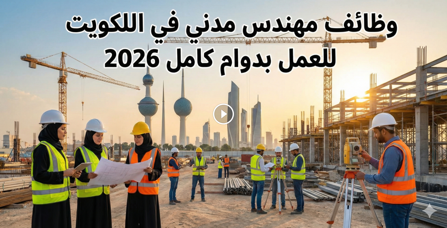 وظائف مهندس مدني في الكويت للعمل بدوام كامل 2026