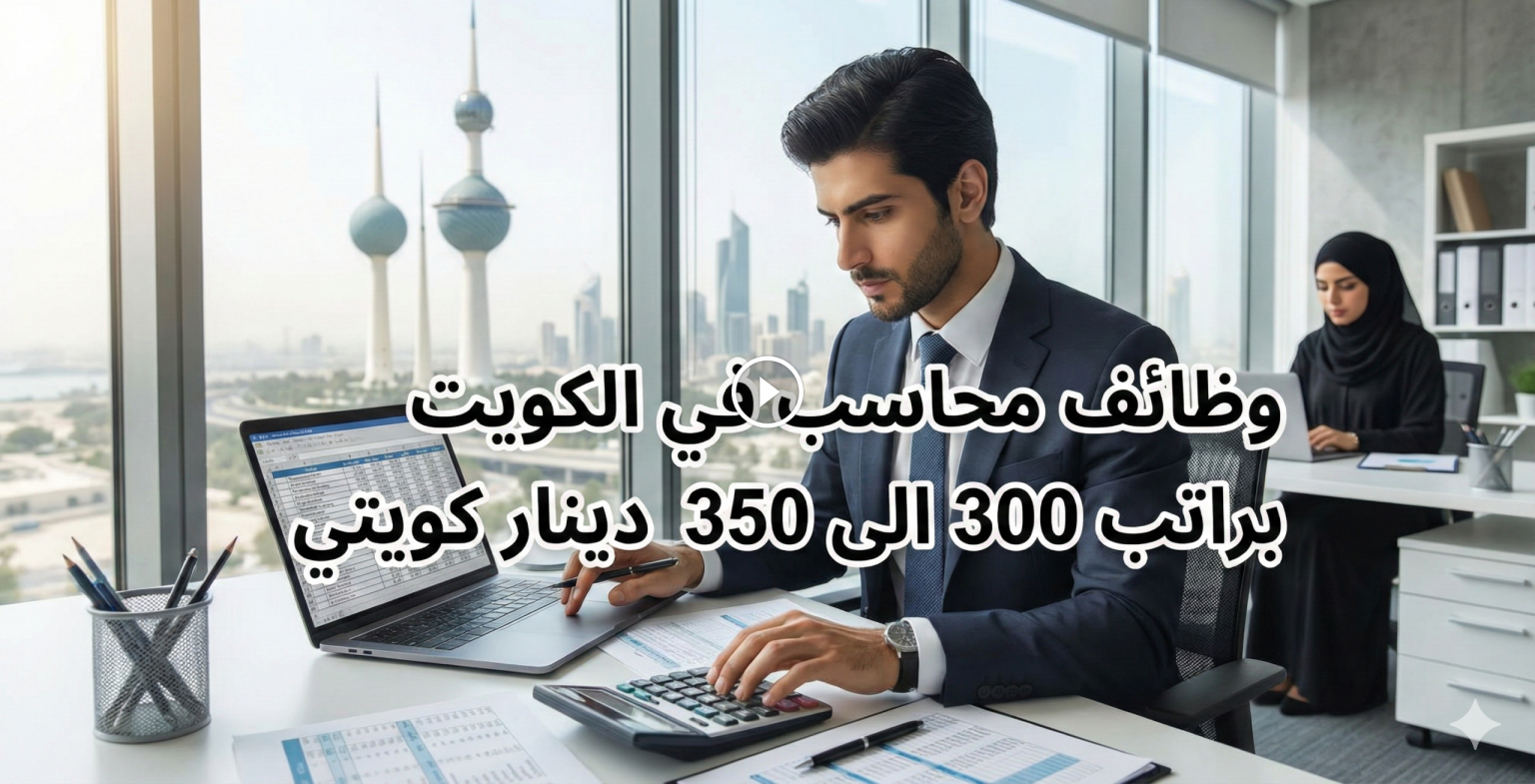 وظائف محاسب في الكويت براتب 300 الى 350 دينار كويتي