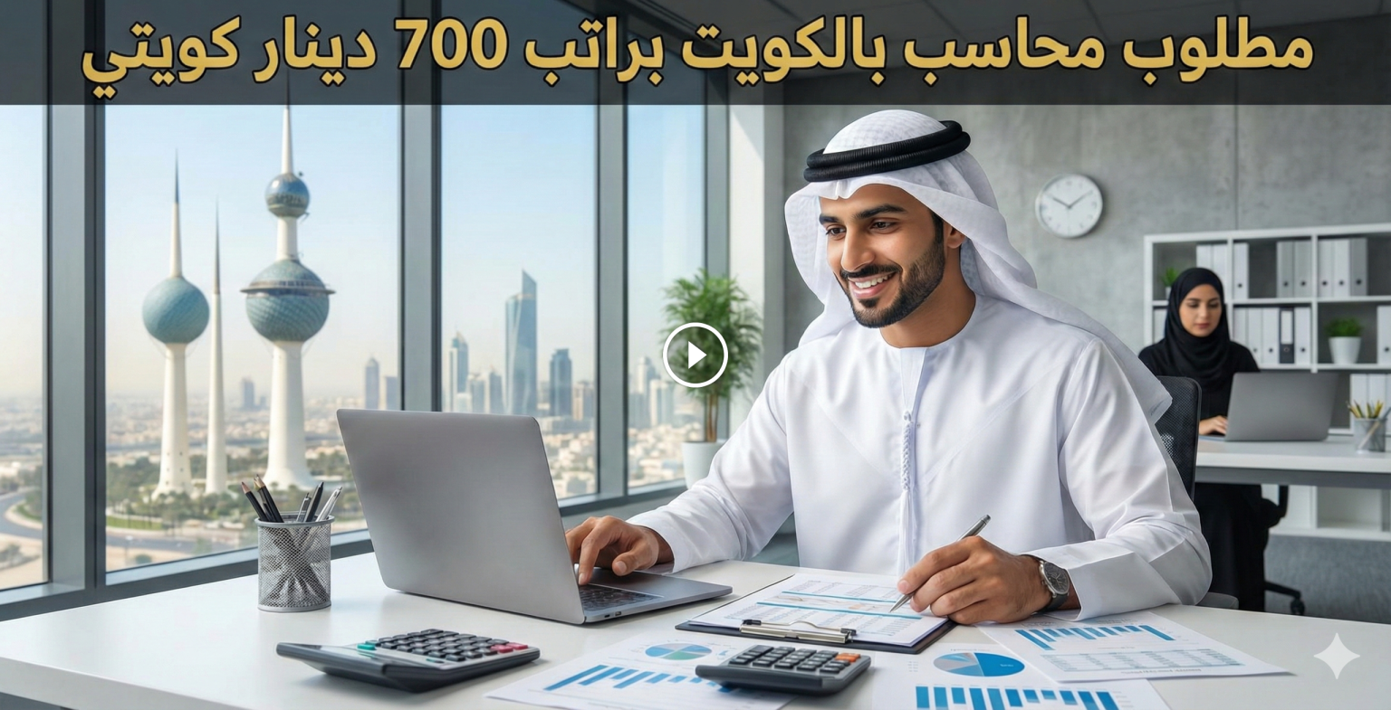 مطلوب محاسب بالكويت براتب 700 دينار كويتي
