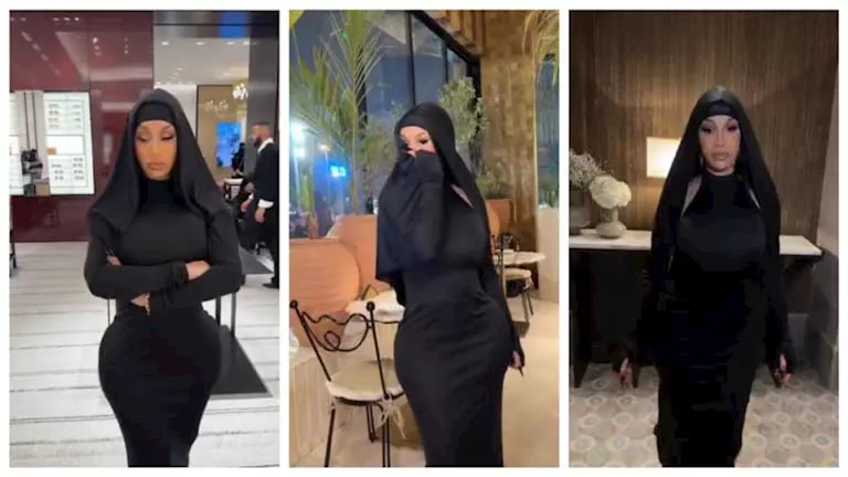 النجمة العالمية كاردي بي تخطف الأنظار بالحجاب استعدادا لحفلها في الريا