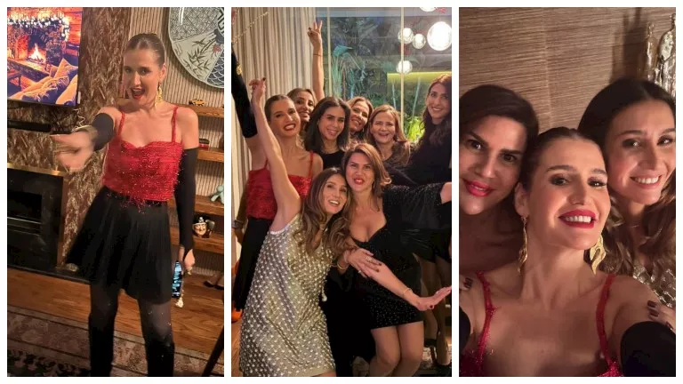 بصحبة صديقاتها.. هنا شيحة بإطلالة جريئة تحتفل بالكريسماس