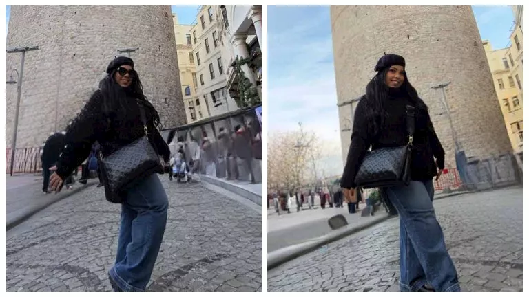 شيماء سيف تخطف الأنظار بجوار برج اسطنبول الشهير.. صور