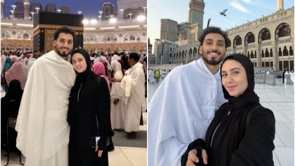أحمد حمدى يؤدى مناسك العمرة رفقة زوجته