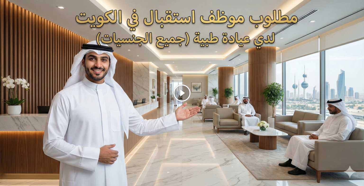 مطلوب موظف استقبال في الكويت لدي عيادة طبية (جميع الجنسيات)