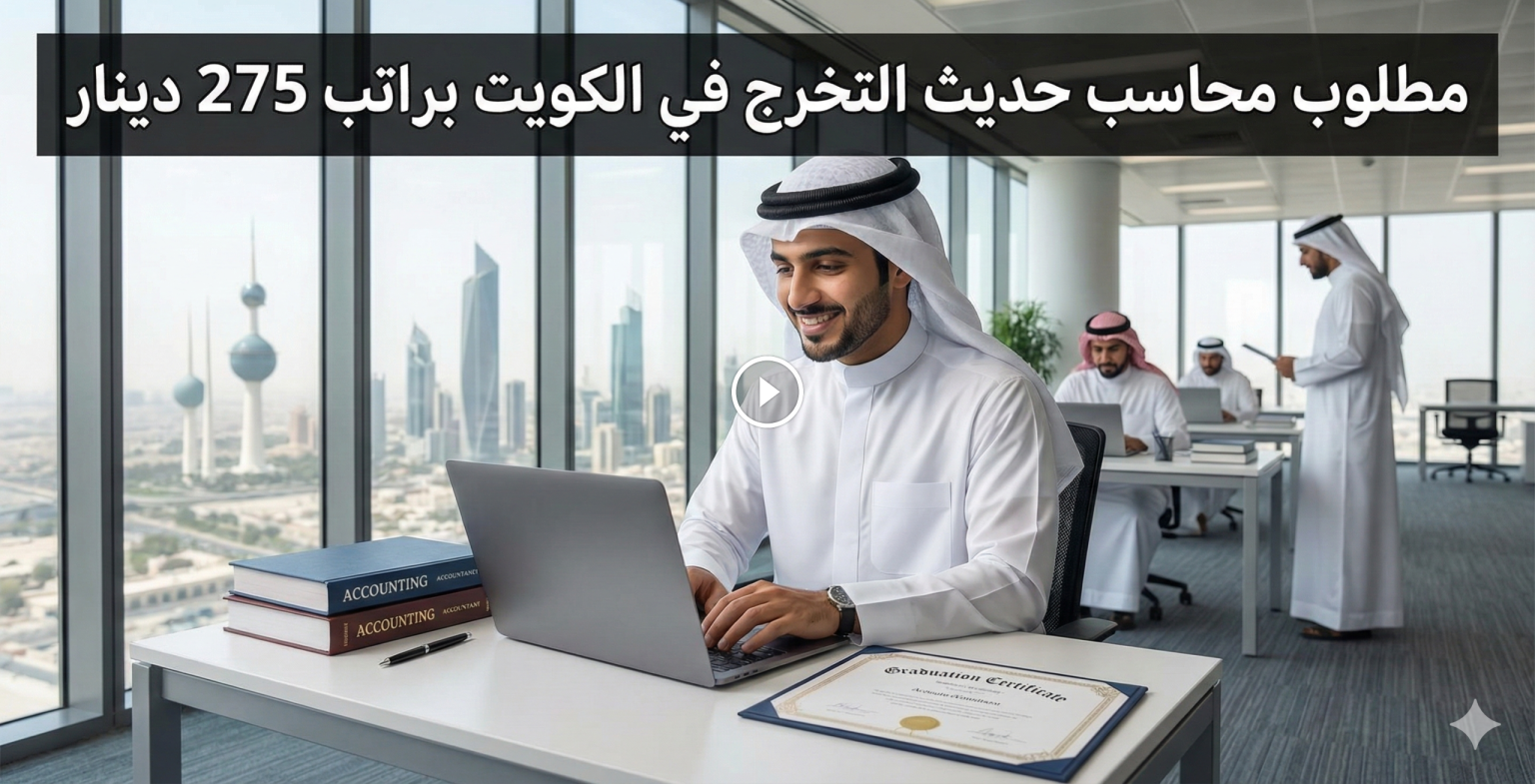 مطلوب محاسب حديث التخرج في الكويت براتب 275 دينار