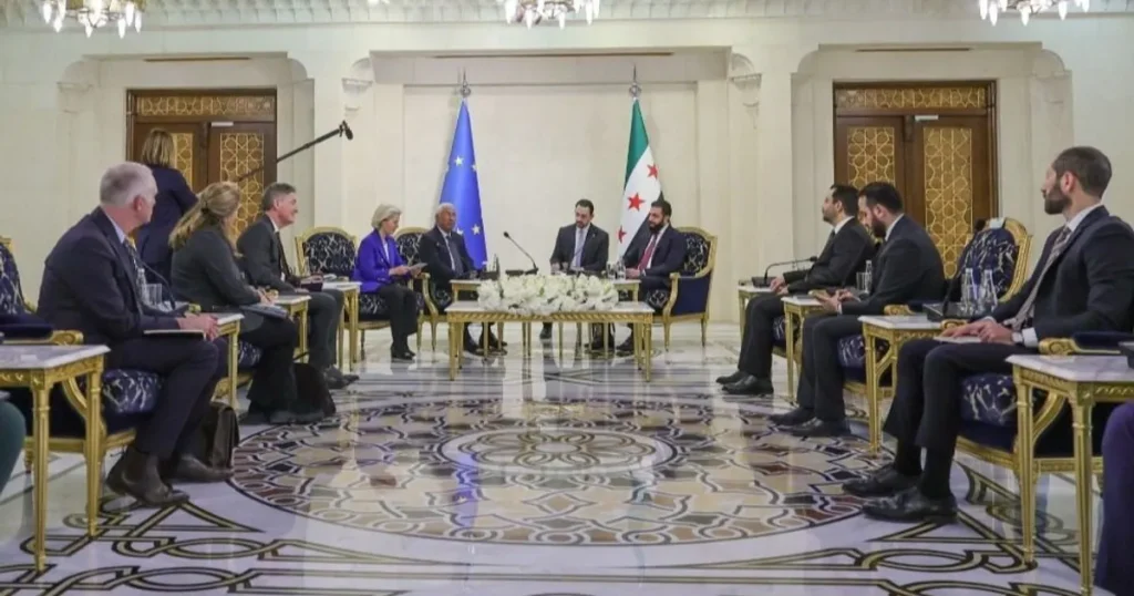 الشرع يبحث مع الاتحاد الأوروبي وحدة الأراضي السورية