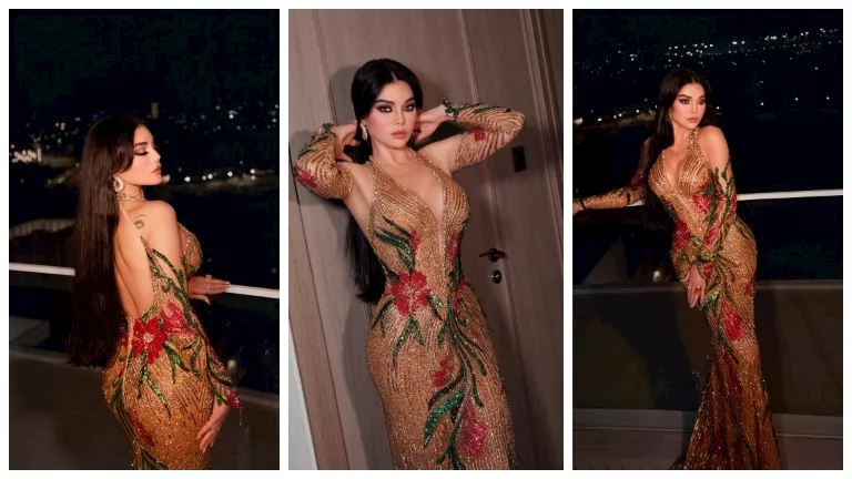 “فستان ذهبي”.. أحدث جلسة تصوير أنيقة وجريئة لـ هيفاء وهبي في “الفلانتي