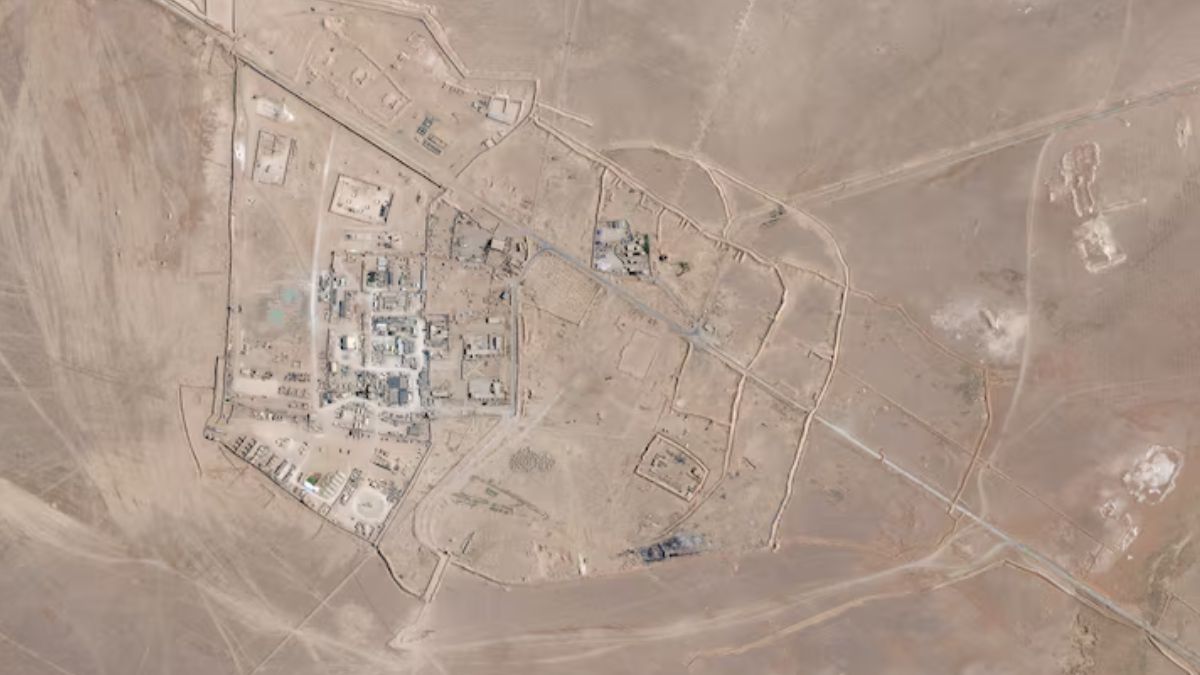 صورة ملتقطة بالأقمار الصناعية لقاعدة التنف في سوريا ـ 20 تموز 2025(رويترز)